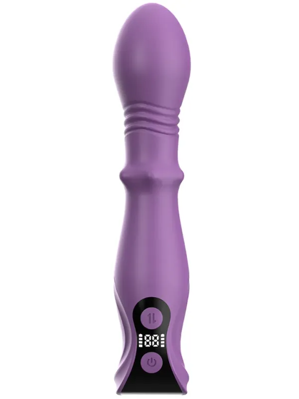 3-in-1 Thrusting Dildo With LCD Display Dildo med vibrator