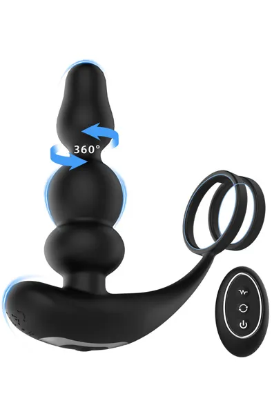 360 Rotating Prostate Plug With Remote Prostatastimulering