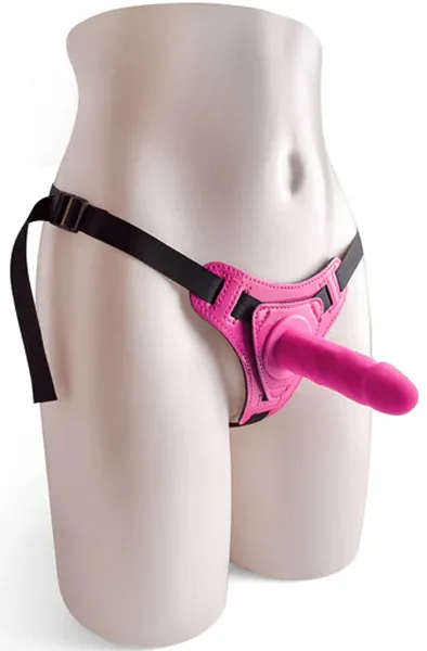 Adjustable Strap-On Belt With Realistic Dildo Strap-on med sele