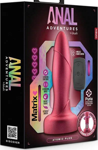 Anal Adventures Matrix Atomic Plug Martian Wine Analplugg med vibrator