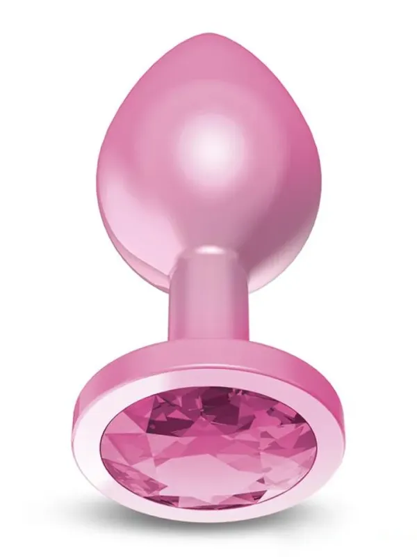 Anodyzed Anal Plug Pink With Jewel Small Analplugg metall