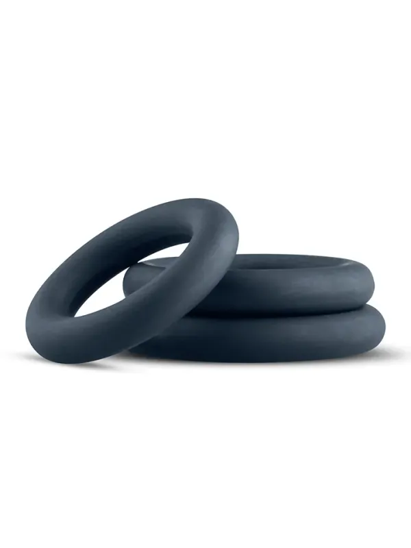Boners 3-Piece Cock Ring Set Grey Penisringar paket