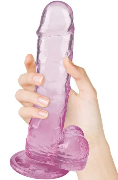 Crystal Pleasures Dual Color Pink 18 cm Dildo