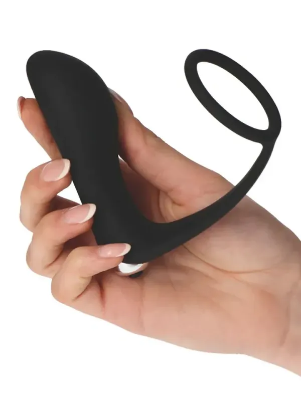 Dark Side Plug P-ring With Bullet Prostatavibrator med penisring