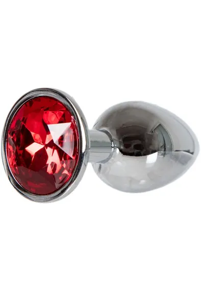 Diamond Butt Plug Silver/Red Small Analplugg