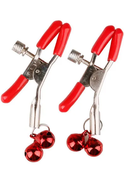 Double Bell Nipple Clamp Red Bröstvårtsklämmor