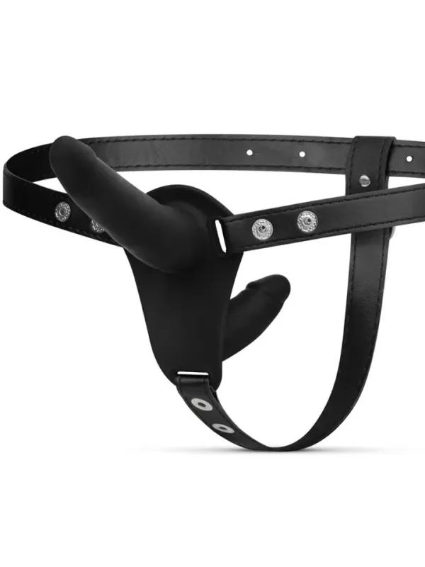 Double-Sided Strap-On Dildo Black Strap-on dubbel