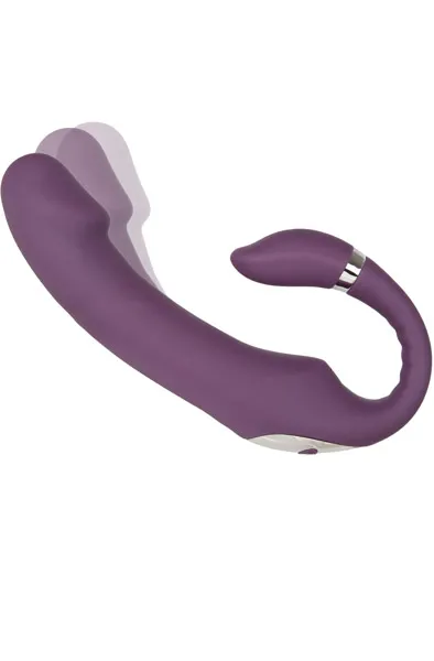 Dual Motor Bendable Stay In Place Vibrator Purple Strap-ons