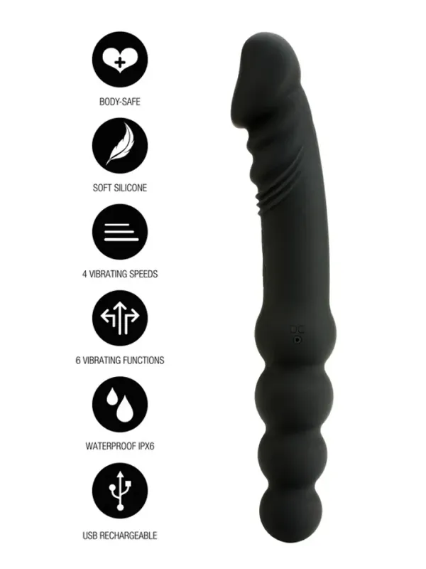 Dual Sided Anal Vibrator 23 cm Analdildo med vibration