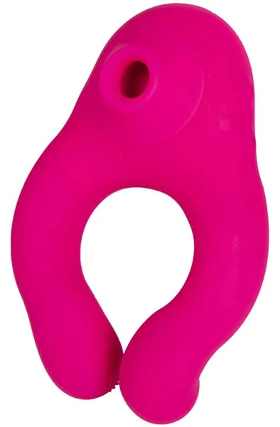 Duo Vibrating Cock Ring With Air Pressure Pink Penisring med vibrator