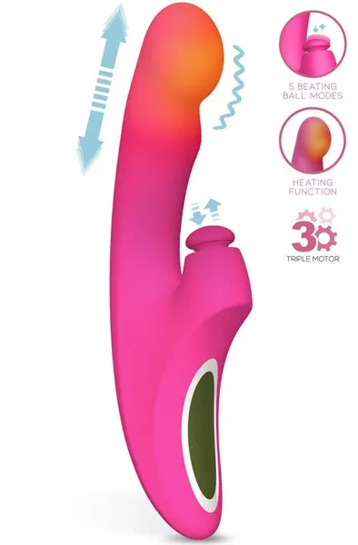 Enles Vibe With Beating Ball, Thrusting & Heat Vibrator