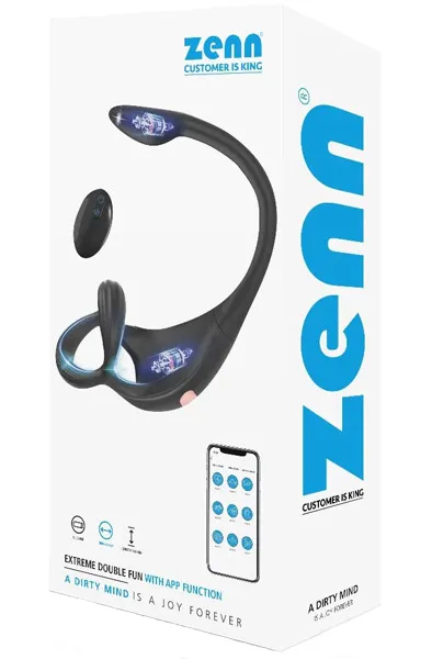 Extreme Double Fun With App Function Prostatavibrator med penisring