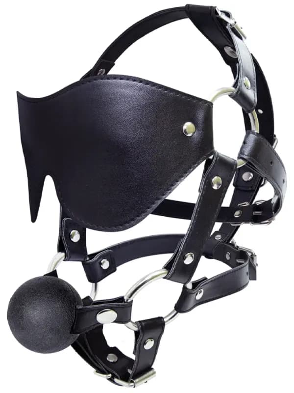 Eye Mask Harness With Ball Gag Gagball med ögonbindel