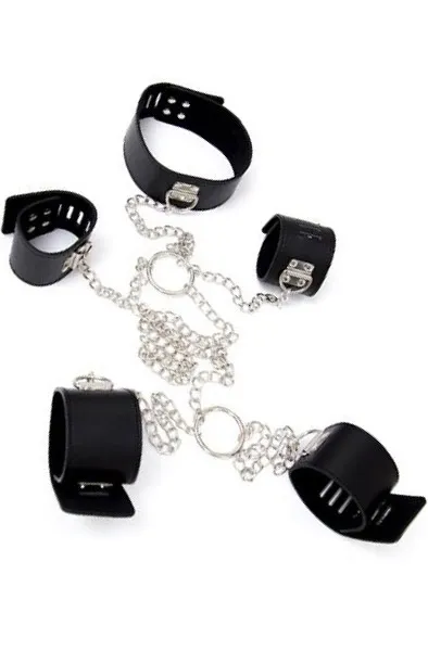 Fetish Art Chain Hogtie Hand och fotbojor