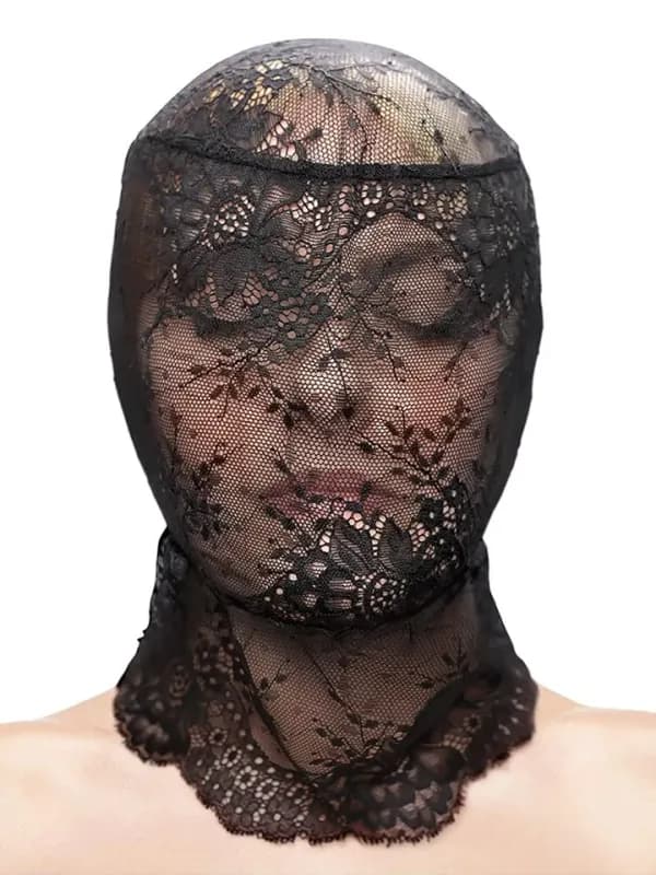 Fetish & Fashion Lace Hood Black BDSM mask