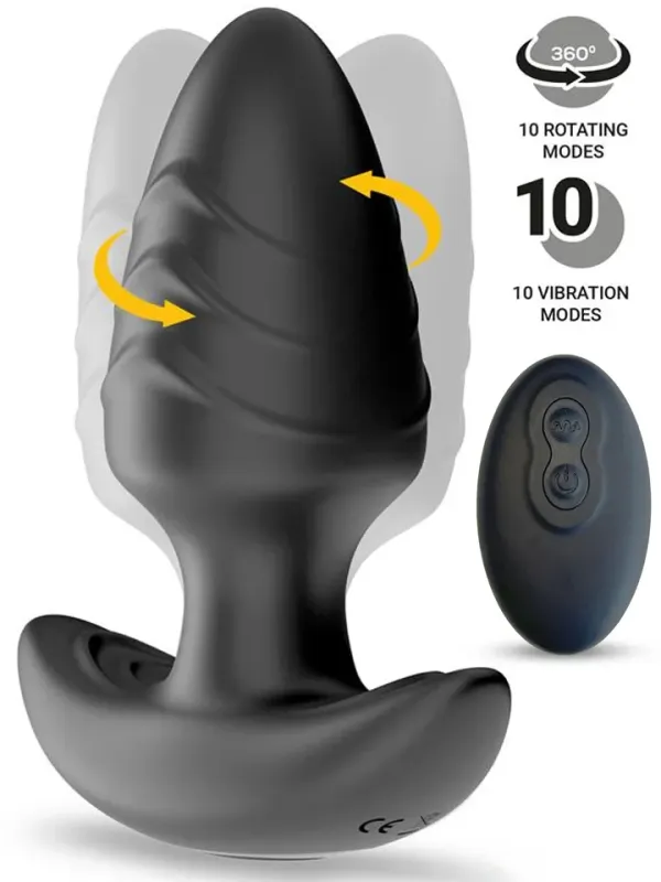 Frank Rotating & Vibrating Anal Plug With Remote Analplugg med vibrator