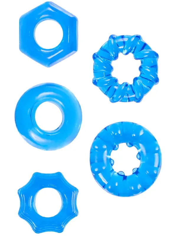 Hardcore Powerful Coch Ring Set Blue Penisringar paket