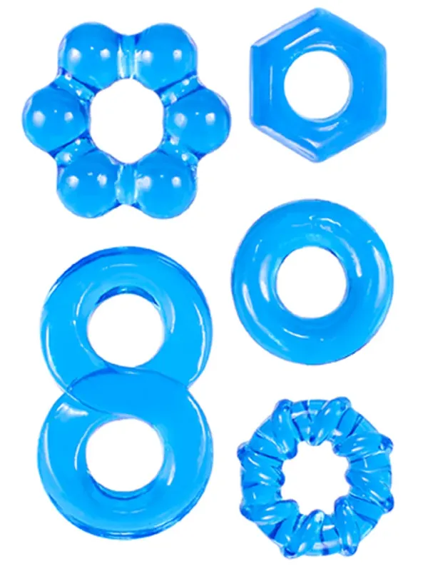 Hardcore Powerful Infinity C-Ring Set Blue Penisringar paket