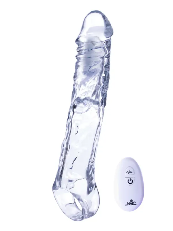 Ice Crystals Length Enhancer With Bullet Penisförlängare/Sleeve med vibrator