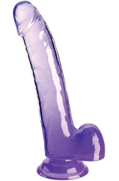 King Cock Clear With Balls Purple 23 cm Dildo