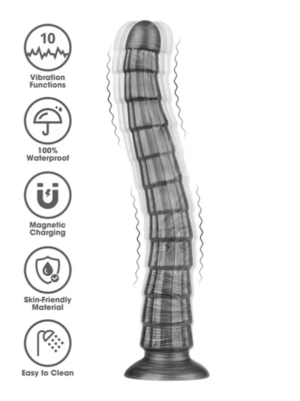 King Sized Vibrating Vibrax Slider 36,8 cm Analdildo med vibration