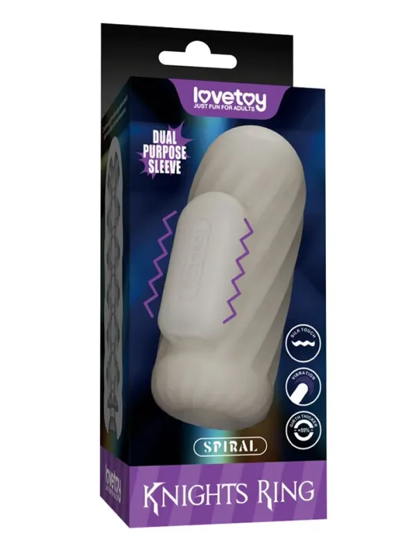 Knights Ring Vibrating Dual Purpose Sleeve-Spiral Penisförlängare/Sleeve med vibrator