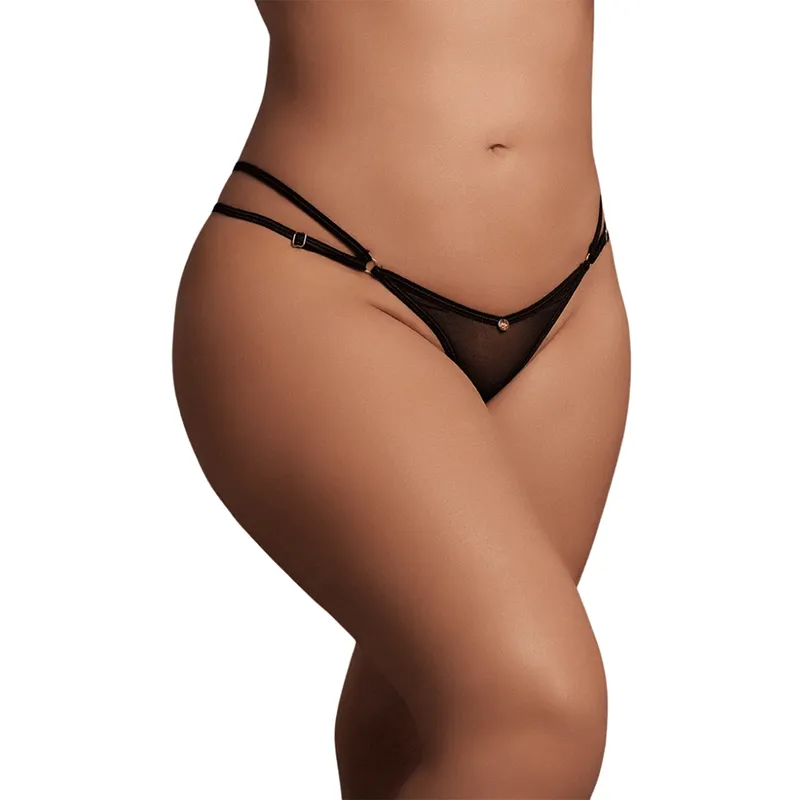 Le Désir Ella Elastic Mesh Thong with Sliders Queen Size
