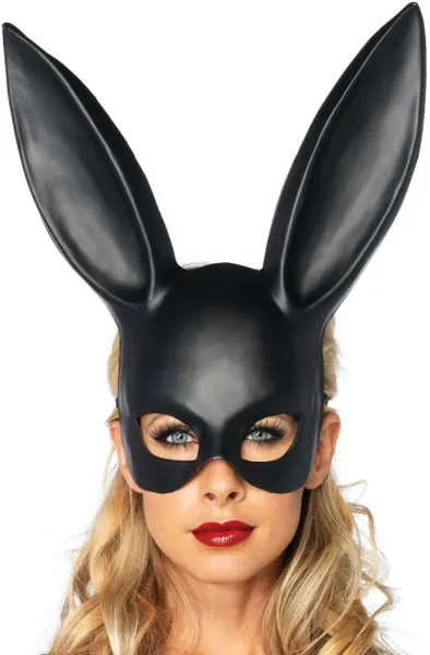 Leg Avenue Black Bondage Bunny Mask Kaninöron