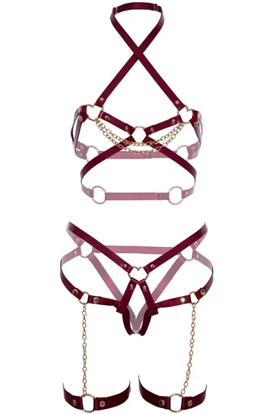 Leg Avenue Harness Bra Top with Garter