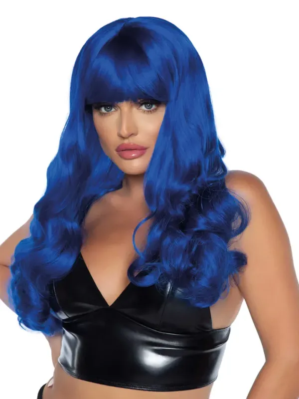 Leg Avenue Misfit Long Wavy Wig Blue Peruk