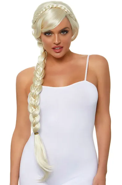 Long Duel Braid Blonde Wig Peruk