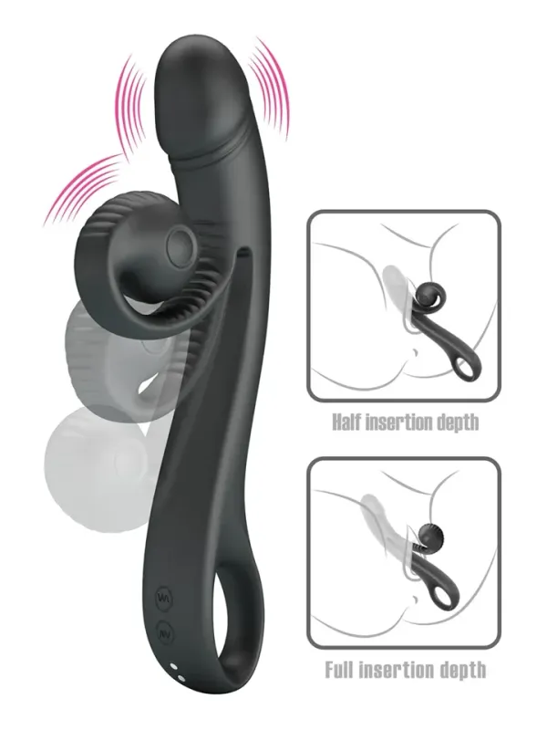 Love Romance Selma Snail Rabbit Black G-punktsvibrator