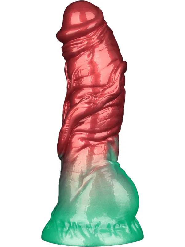 LoveToy: Aerosx, Dual Density Inflatable Dildo, 19 cm, röd/grön
