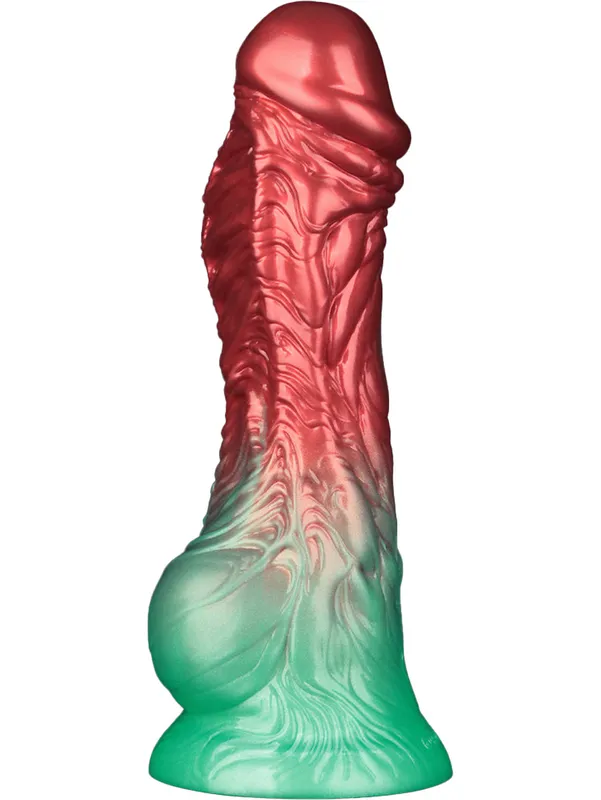 LoveToy: Aerosx, Dual Density Inflatable Dildo, 21 cm, röd/grön