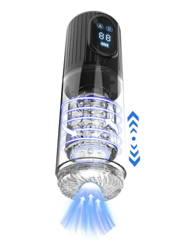 Masturbator With Suction, Rotating & Thrusting Motion Masturbator med motor
