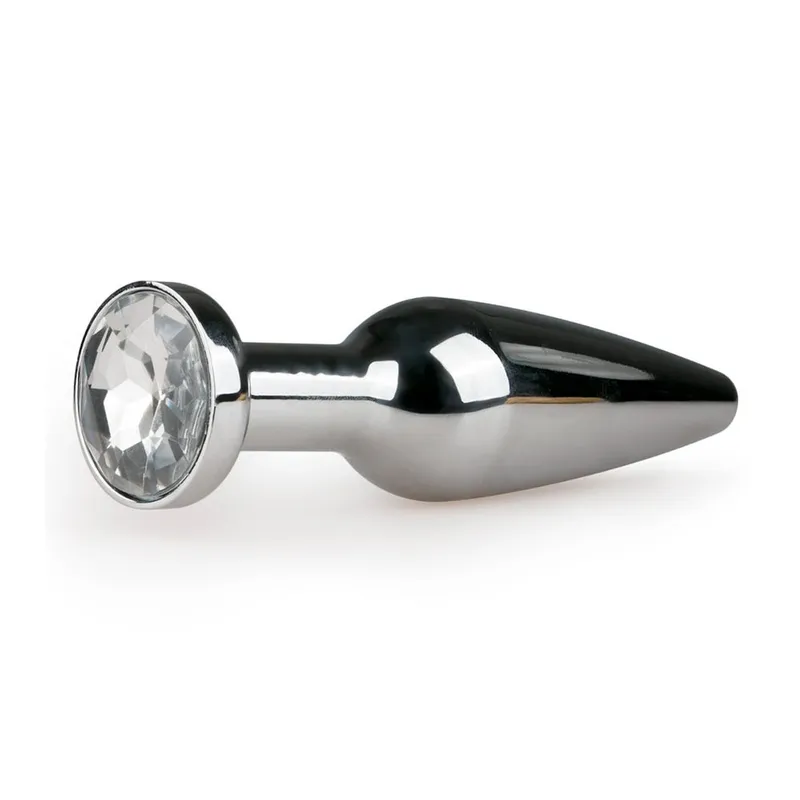 Metal Butt Plug No. 9 Silver/Clear