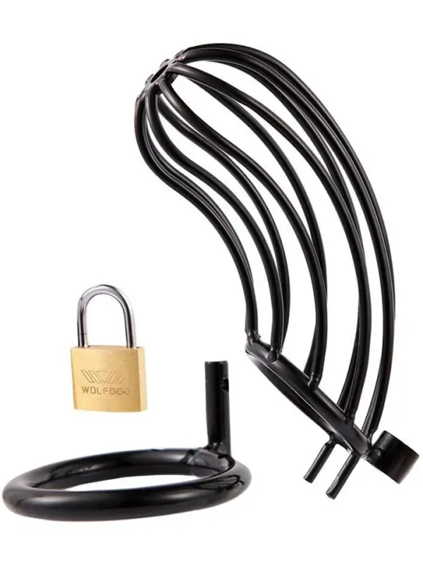 Metal Chastity Cage Grid Black 50 mm Kyskhetsbur