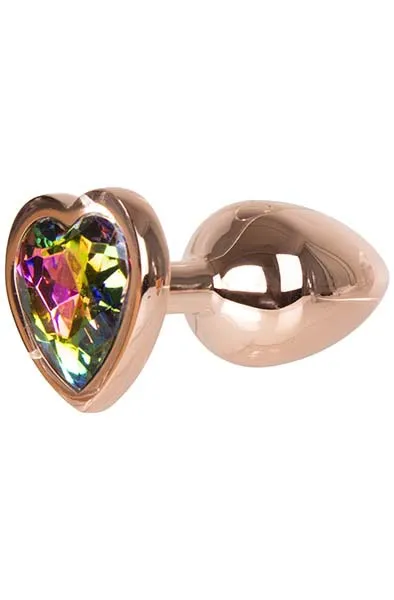 Metal Heart Plug Rose Gold Small Analplugg metall