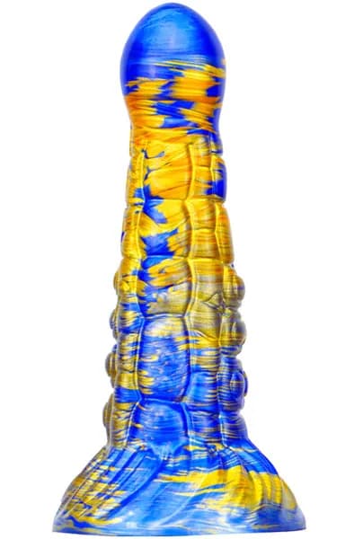 Metallic Fantasy Dildo Ninja Blue/Gold 19 cm Dragon dildo