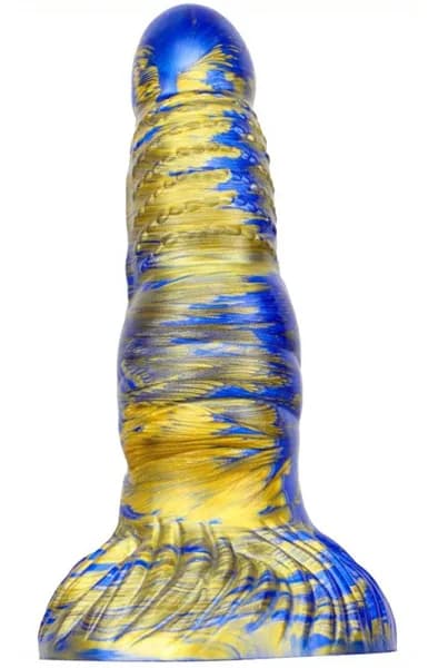 Metallic Fantasy Dildo Nirp Blue/Gold 18 cm Dragon dildo