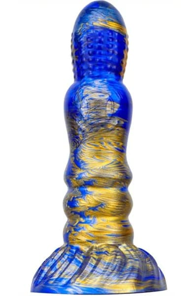 Metallic Fantasy Dildo Peern Blue/Gold 19,5 cm Dragon dildo
