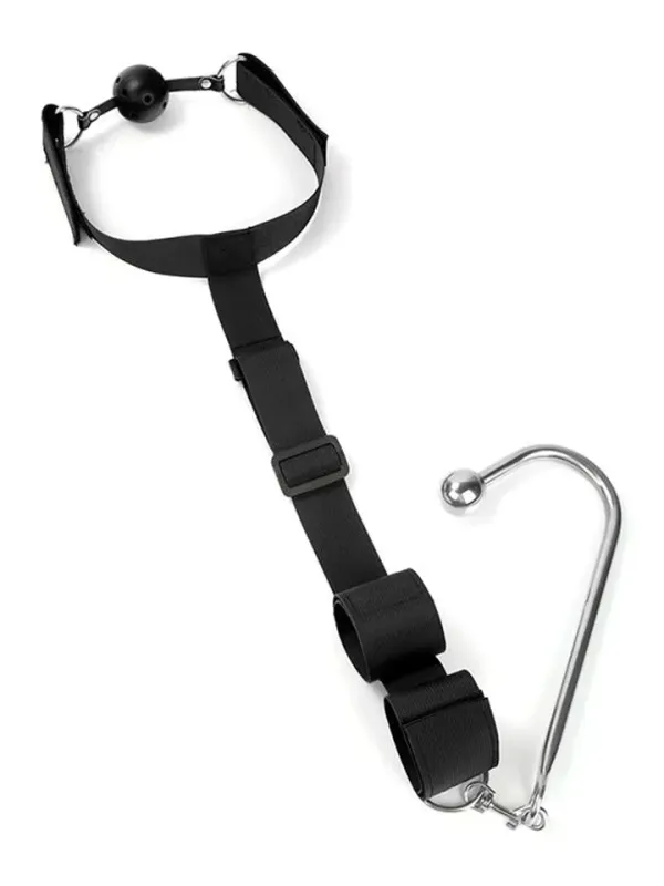 Mouth Gag With Cuffs & Anal Hook Analkrok