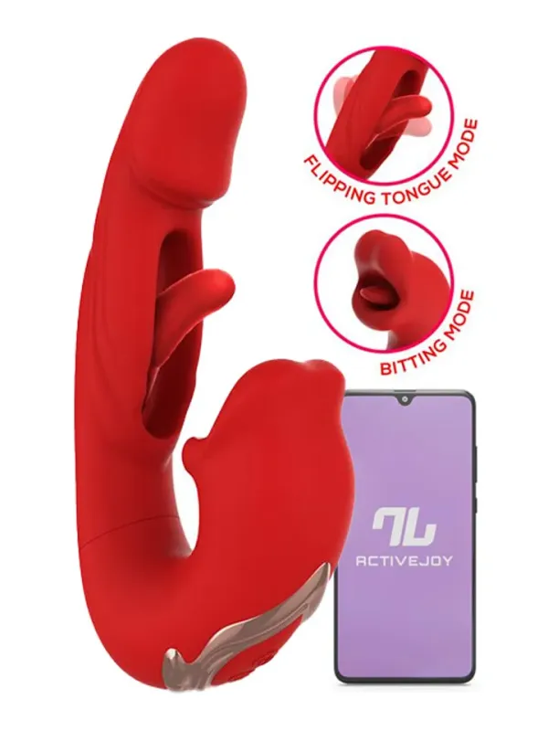 Mouty Vibe With Biting & Flipping With App Appstyrd vibrator
