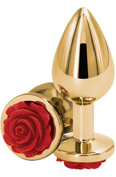 NS Novelties Rose Buttplug Medium Red Analplugg metall