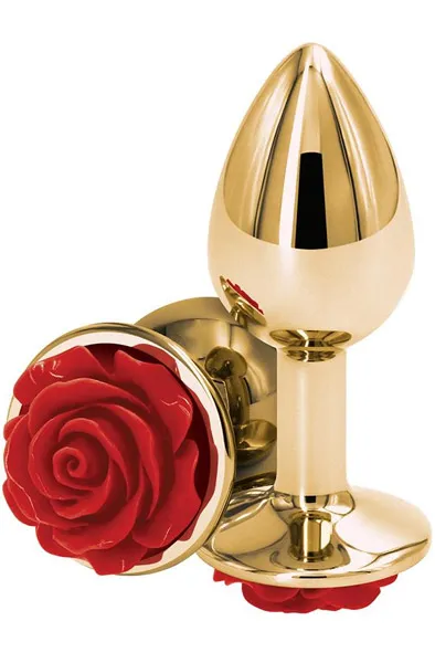 NS Novelties Rose Buttplug Small Red Analplugg metall