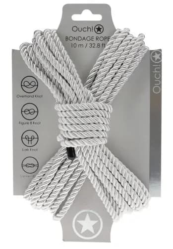Ouch! Bondage Rope 10 m - Silver
