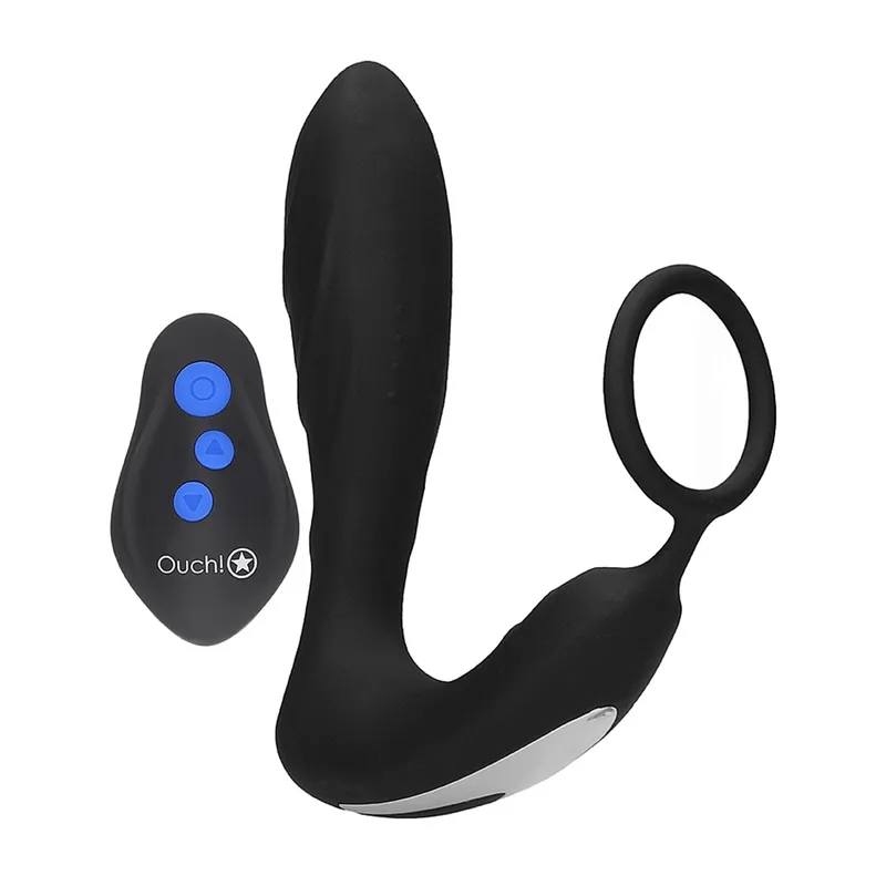 Ouch! E-stim Vibrerande Buttplug & Penisring