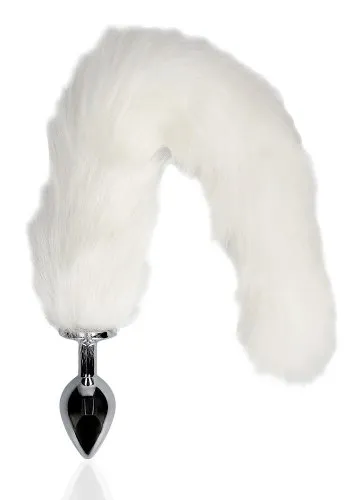 Ouch! Fox Tail with Metal Buttplug, White