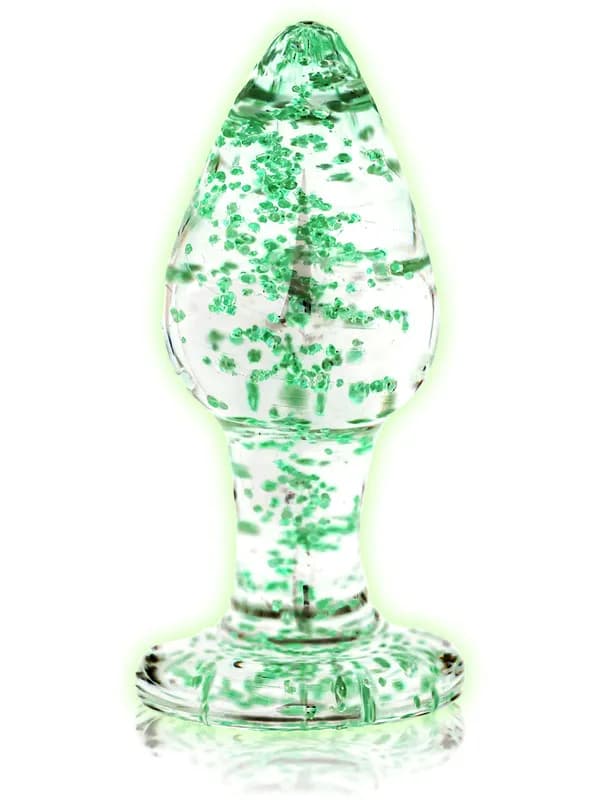 Ouch! Glow in the Dark: Glass Butt Plug, medium