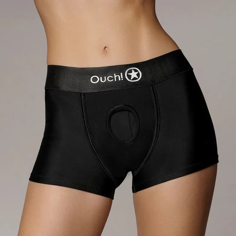Ouch! - Vibrating Strap On Boxer - Black - XS/S